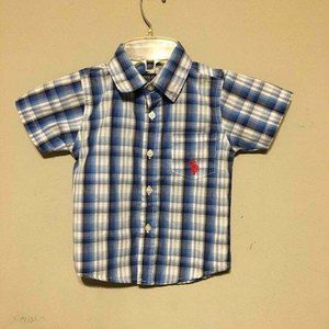 🌷3/$10 US Polo Association 2T blue plaid button down shirt🌷